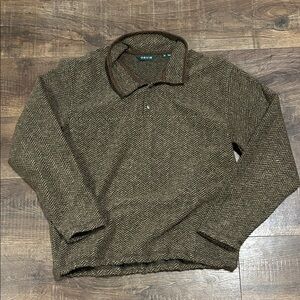 VTG Orvis Brown Herringbone Button-Up
